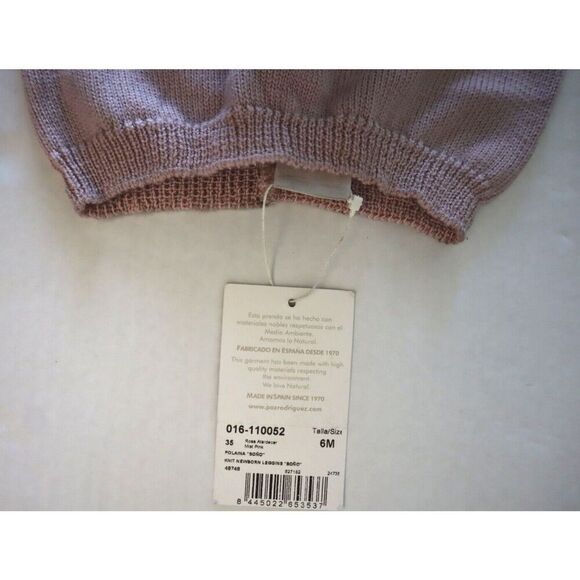 Paz Rodriguez 016-110052 Baby Girl Sz 6M Mist Pink Wool-Knit Footie Leggings - Picture 5 of 7